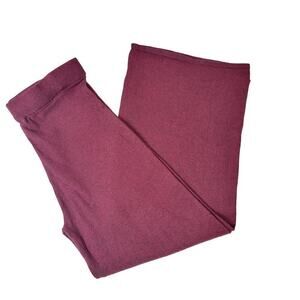 411 Time & Tru Womens High Rise Waist Wide Leg Pants Sz L Wine Red